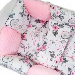Premium Cotton bedding set with pillow bumpers- pink dream catchers