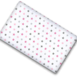 100% cotton cot sheet- pink stars- 2 sizes available