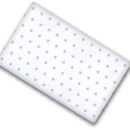 100% cotton cot sheet- grey stars on white- 2 sizes available