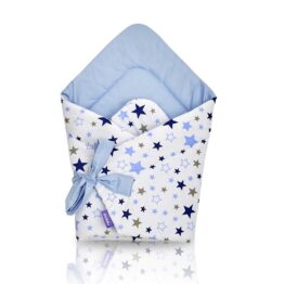 100% cotton Baby Swaddle Wrap- blue stars
