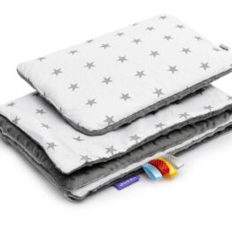 Minky blanket set-size 75x55cm/grey/grey stars