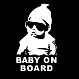 Baby on board sticker- silver/white