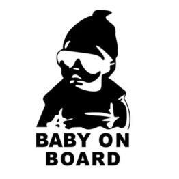 Baby on board sticker- black