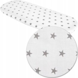 Pram sheet/grey stars on white