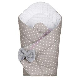 3in1 Baby Swaddle Wrap- dots on grey