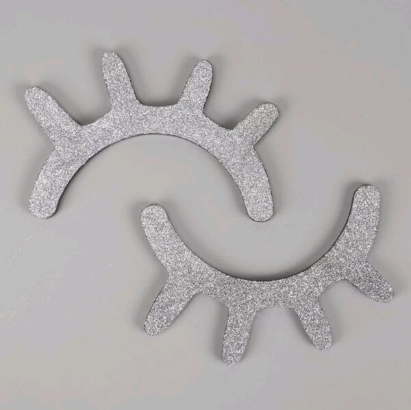 3D wooden eyelashes- silver