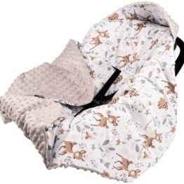 Warm Car seat blanket- grey fawns