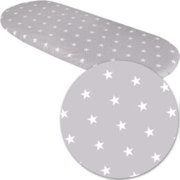 Pram sheet/white stars on grey