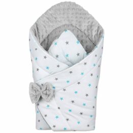 3in1 Baby Swaddle Wrap- grey/blue stars
