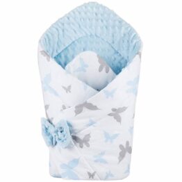 3in1 Baby Swaddle Wrap- blue butterflies