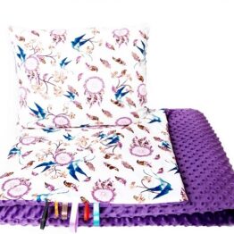 Toddler minky blanket set- purple dream catchers