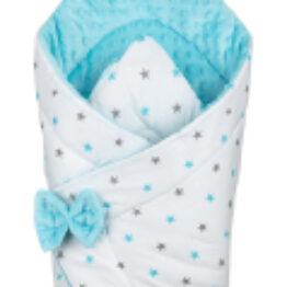 3in1 Baby Swaddle Wrap- turquoise stars