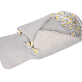Car seat blanket/sleeping bag- grey/yellow butterflies