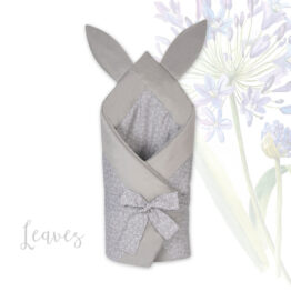 Rabbit Baby Swaddle Wrap- grey leaves