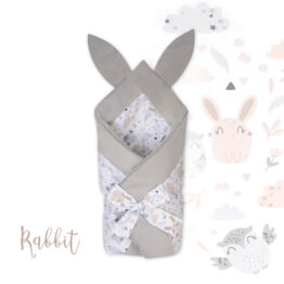 Rabbit Baby Swaddle Wrap- beige animals