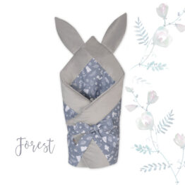 Rabbit Baby Swaddle Wrap- navy forest