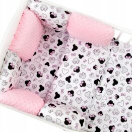 Premium Cotton bedding set with pillow bumpers- pink dream Mickey