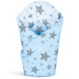 3in1 Cotton Baby Swaddle Wrap- blue stars