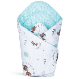3in1 Cotton Baby Swaddle Wrap- mint fawns