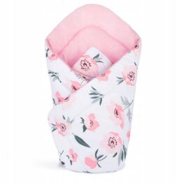 3in1 Cotton Baby Swaddle Wrap- powder pink flowers