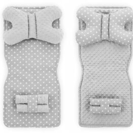 Buggy seat liner in 3- piece set- grey stars