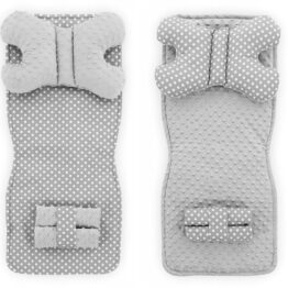 Buggy seat liner in 3- piece set- grey dots