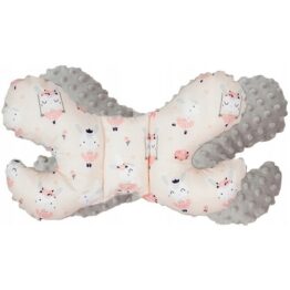 Butterfly pillow- grey/pink rabbits