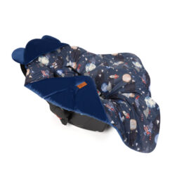 Car seat blanket/swaddle wrap- navy space