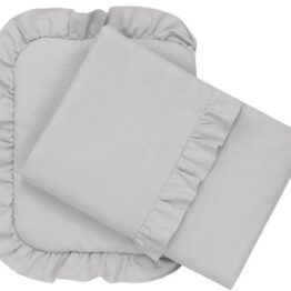 Pram blanket set 100% cotton-size 75x55cm- grey