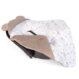 Car seat blanket/swaddle wrap- beige circus