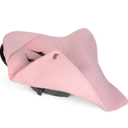 Muslin Car seat blanket/swaddle wrap- pink