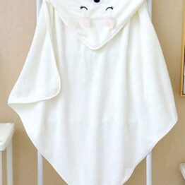 Baby hooded towel/blanket- white