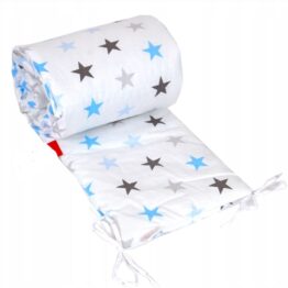 Cot bed bumper 210x30cm- blue stars