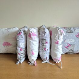 Premium pillow bumper- baby girl/clouds